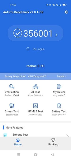 realme 8 5G Antutu 9