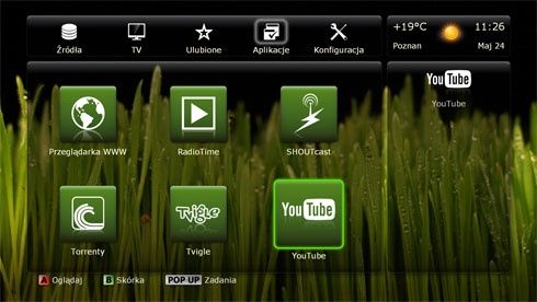 Dune HD TV - menu ekranowe