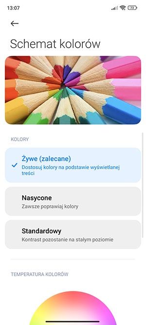 ustawienia kolorów