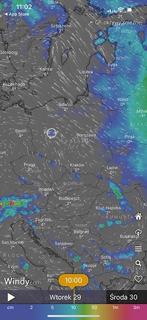 Windy - gdzie jest śnieg