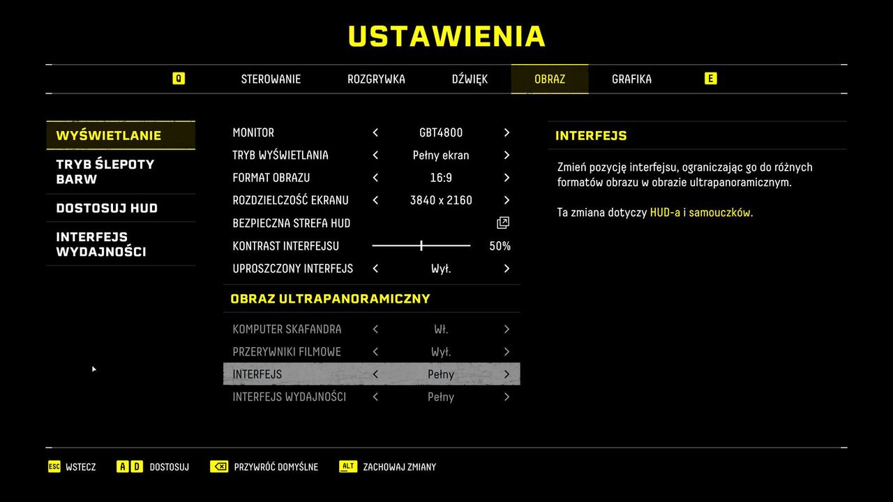 Returnal (PC) - ustawienia 1