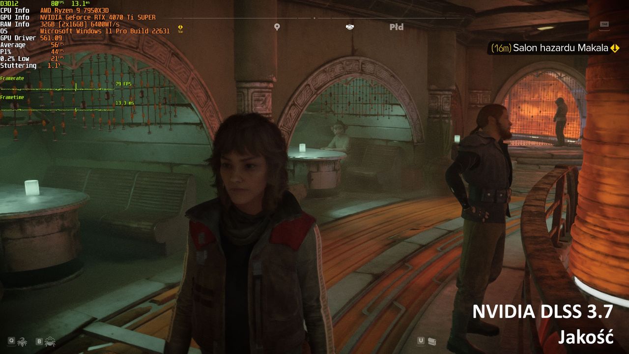 Star Wars Outlaws (PC) - porównanie ustawień upscalingu - FHD + DLSS Jakość