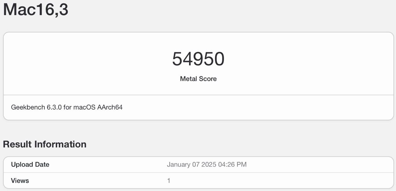 iMac Geekbench metal