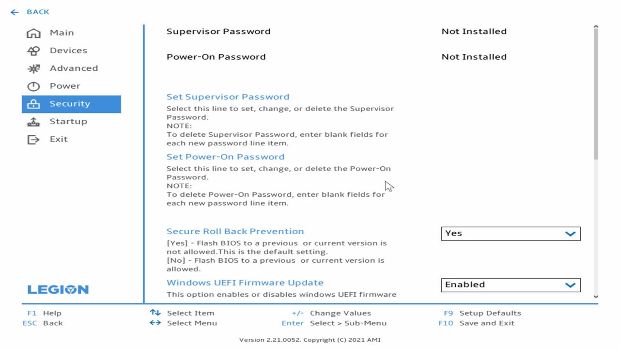 Lenovo Legion T5 - BIOS