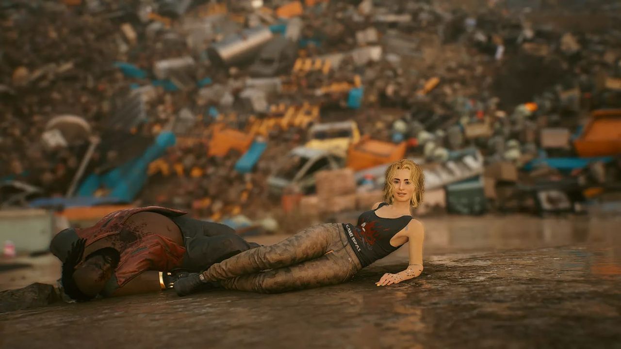 Cyberpunk 2077 leżąca miss