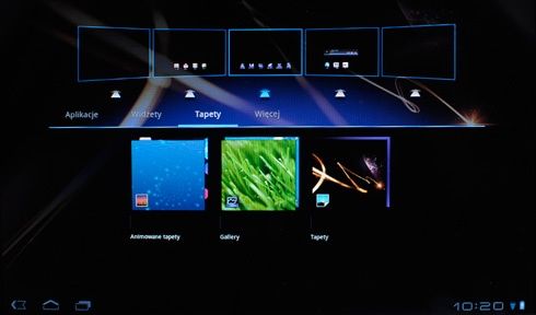 Sony Tablet S - zmodyfikowany interfejs
