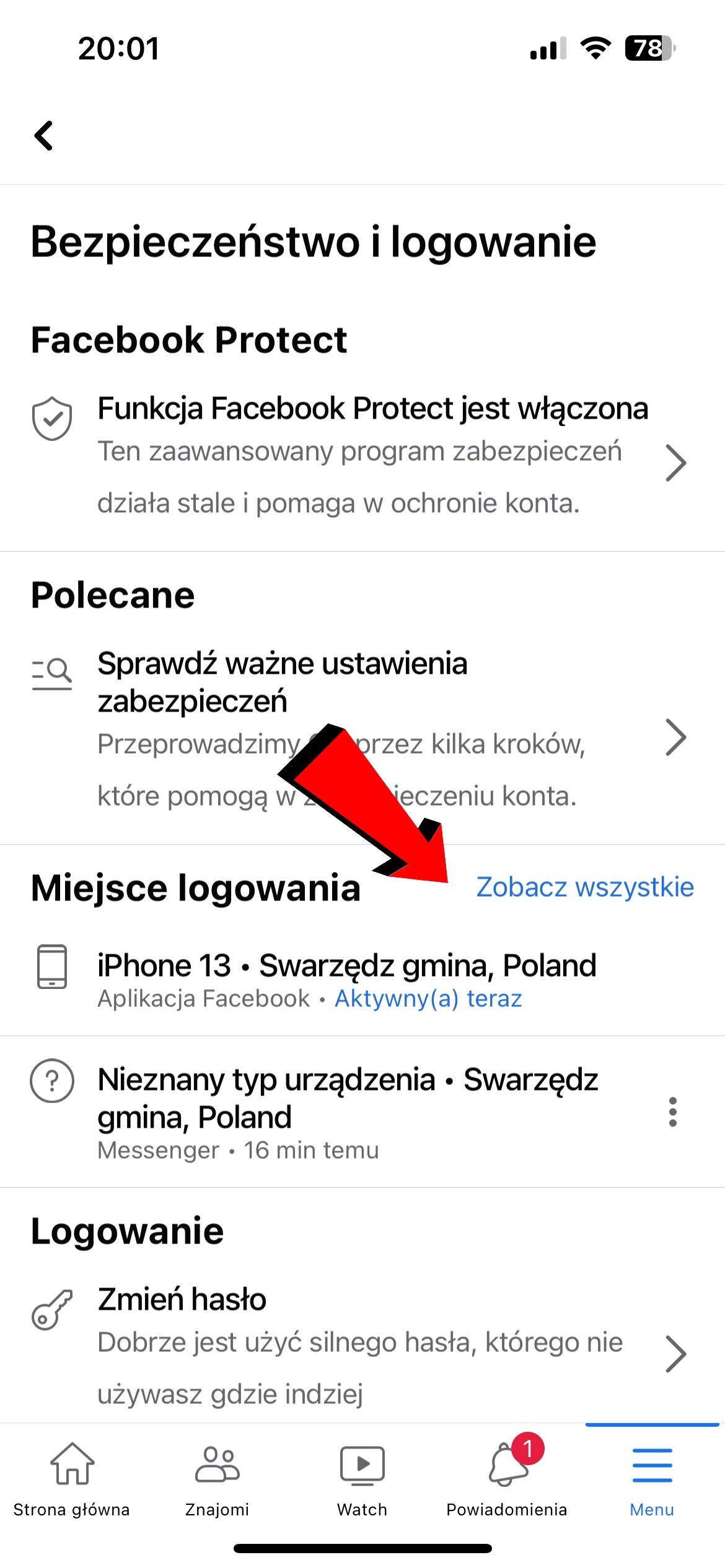 Messenger - wylogowanie z aplikacji