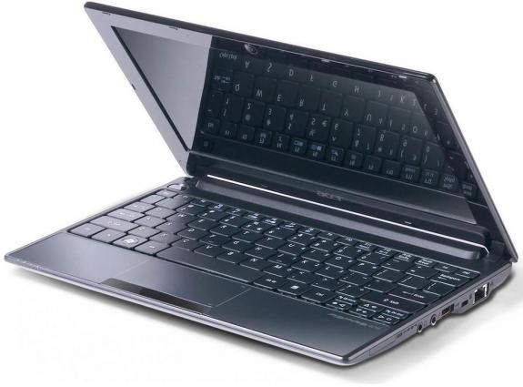 acer aspire one 522 - widok na ekran i klawiaturę