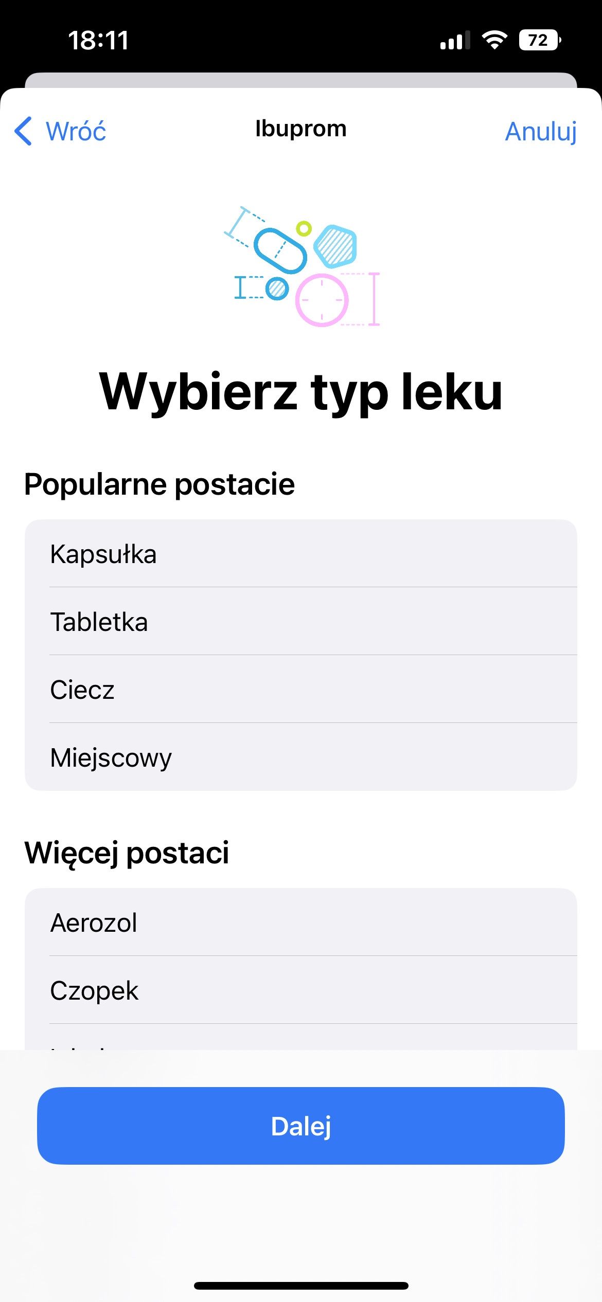 Zdrowie leki iOS 16