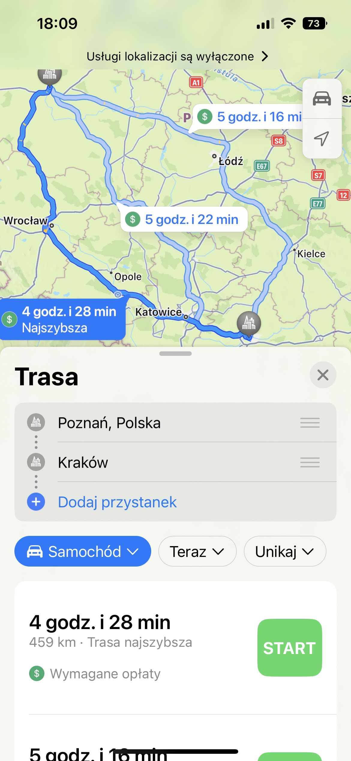 Trasa Mapy Apple iOS 16