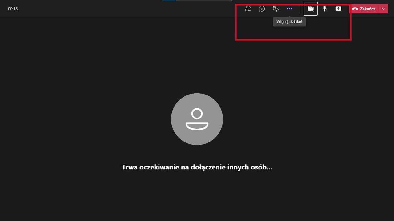 MS Teams - menu