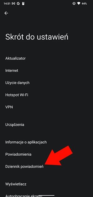 Historia powiadomień
