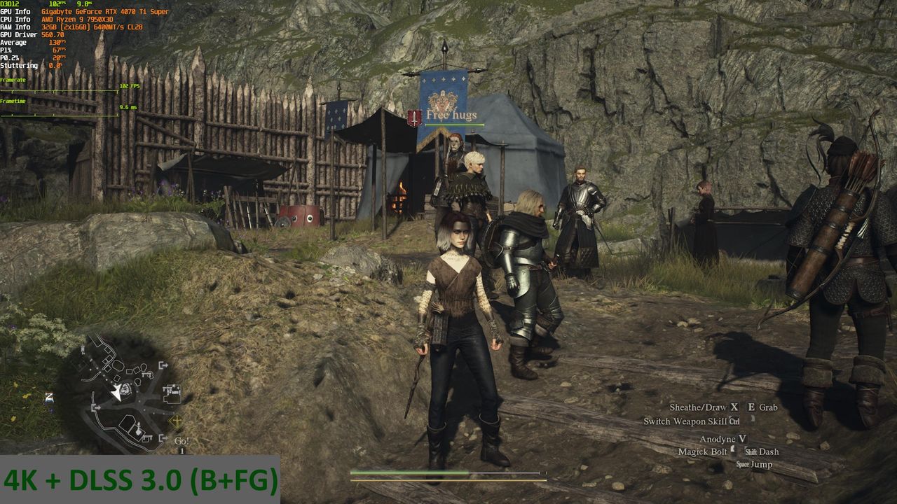 Dragons Dogma 2 - porownanie 5 - 4K + DLSS B + FG