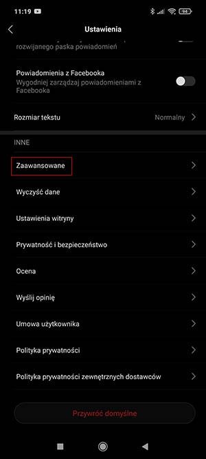 przeglądarka internetowa Xiaomi 3