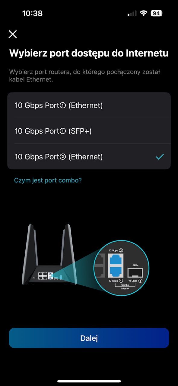 TP-Link Archer GE800 - aplikacja mobilna konfiguracja 1