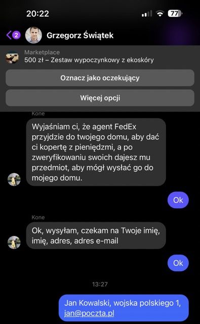 oszustwo marketplace