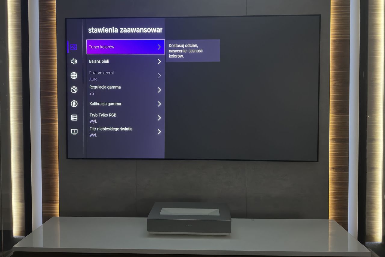 Hisense Laser TV 4K 100L5H - ustawienia zaawansowane 2