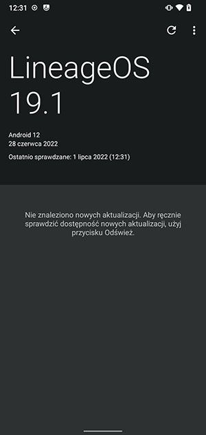 LineageOS 19 aktualizacja