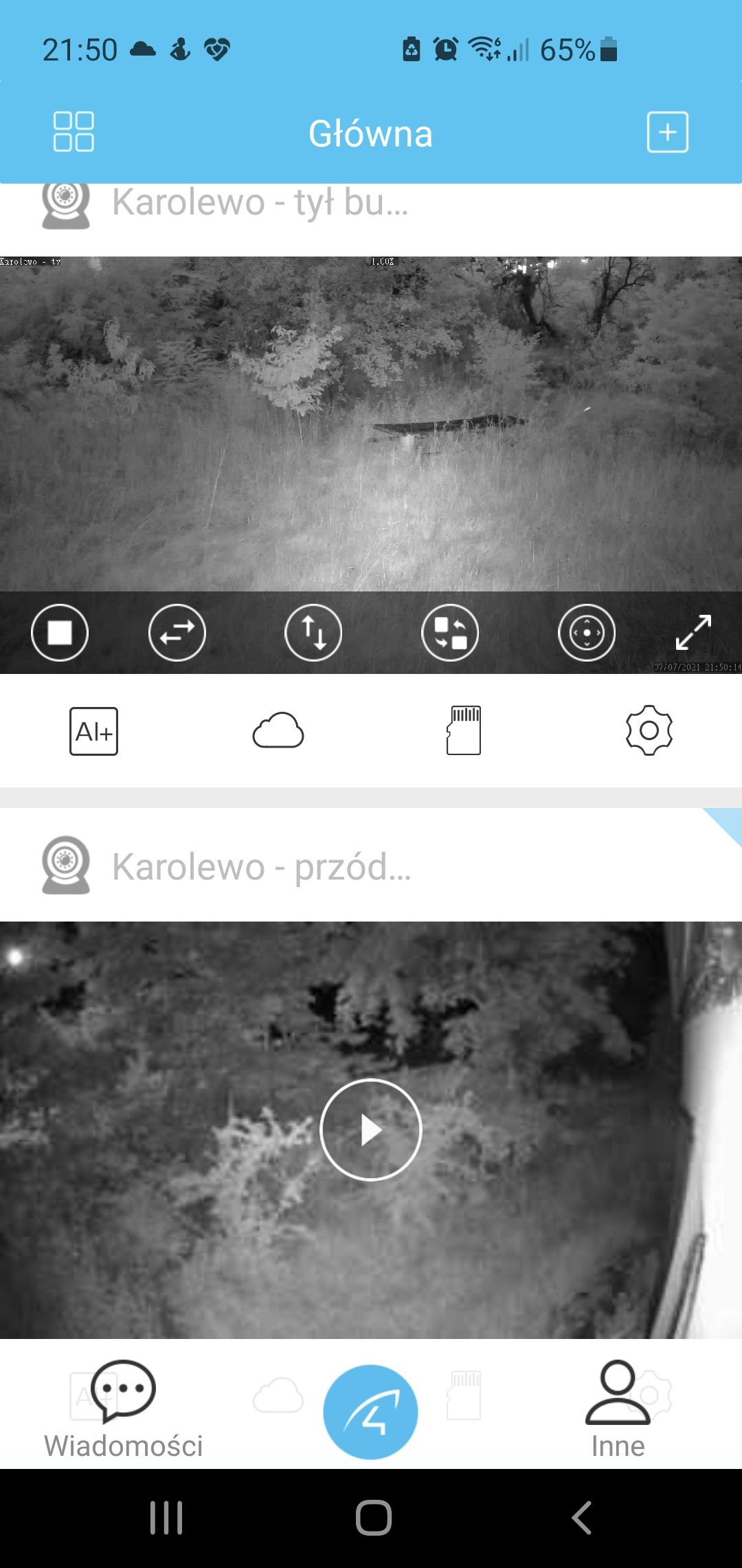 Orllo - widok z kamer w nocy
