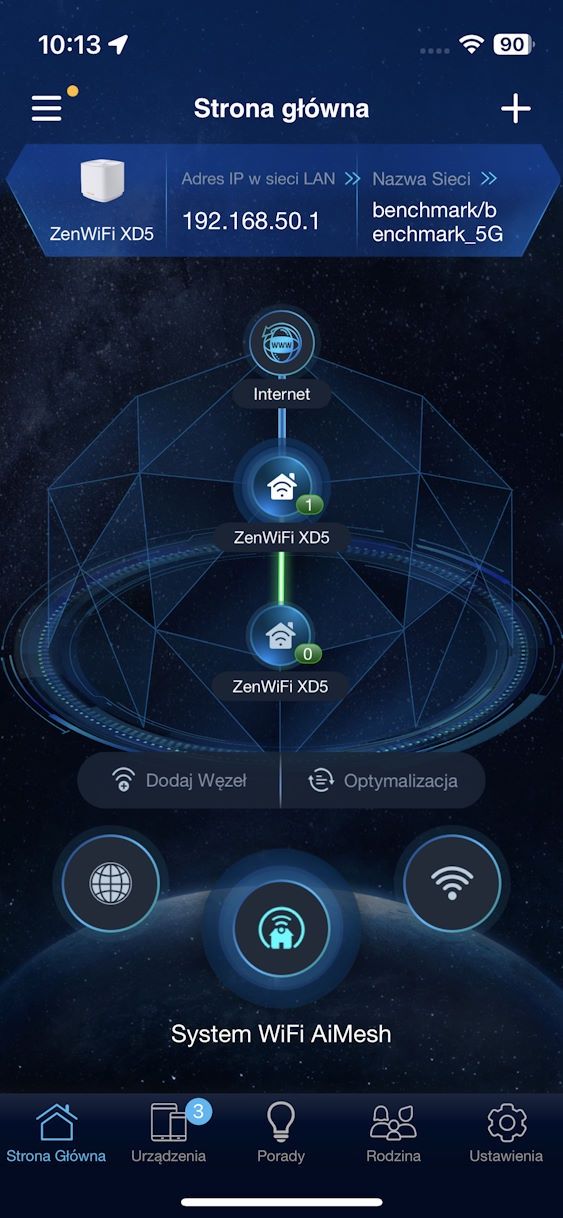ASUS ZenWiFi XD5 - aplikacja mobilna 1