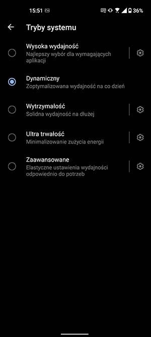 tryby systemu
