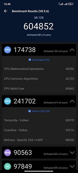 Xiaomi 12X Antutu 8