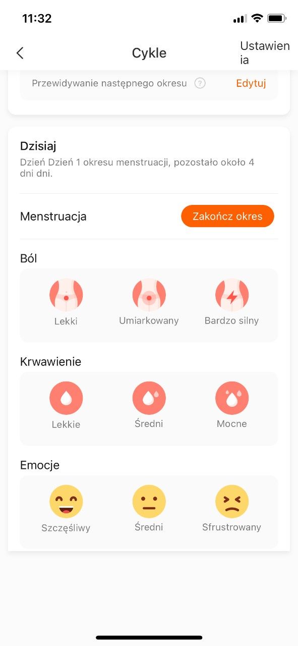 Xiaomi Mi Band 6 - śledzenie cyklu menstruacyjnego
