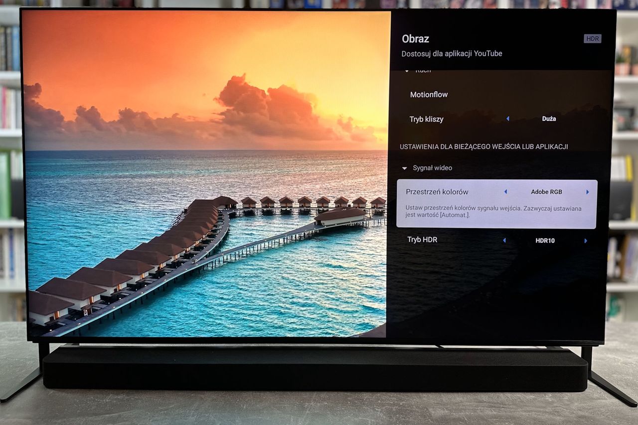 Sony Bravia 9 (65XR90) - ustawienia przestrzeni kolorów - adobe