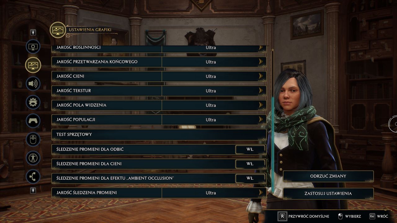 Hogwarts Legacy - ustawienia 2