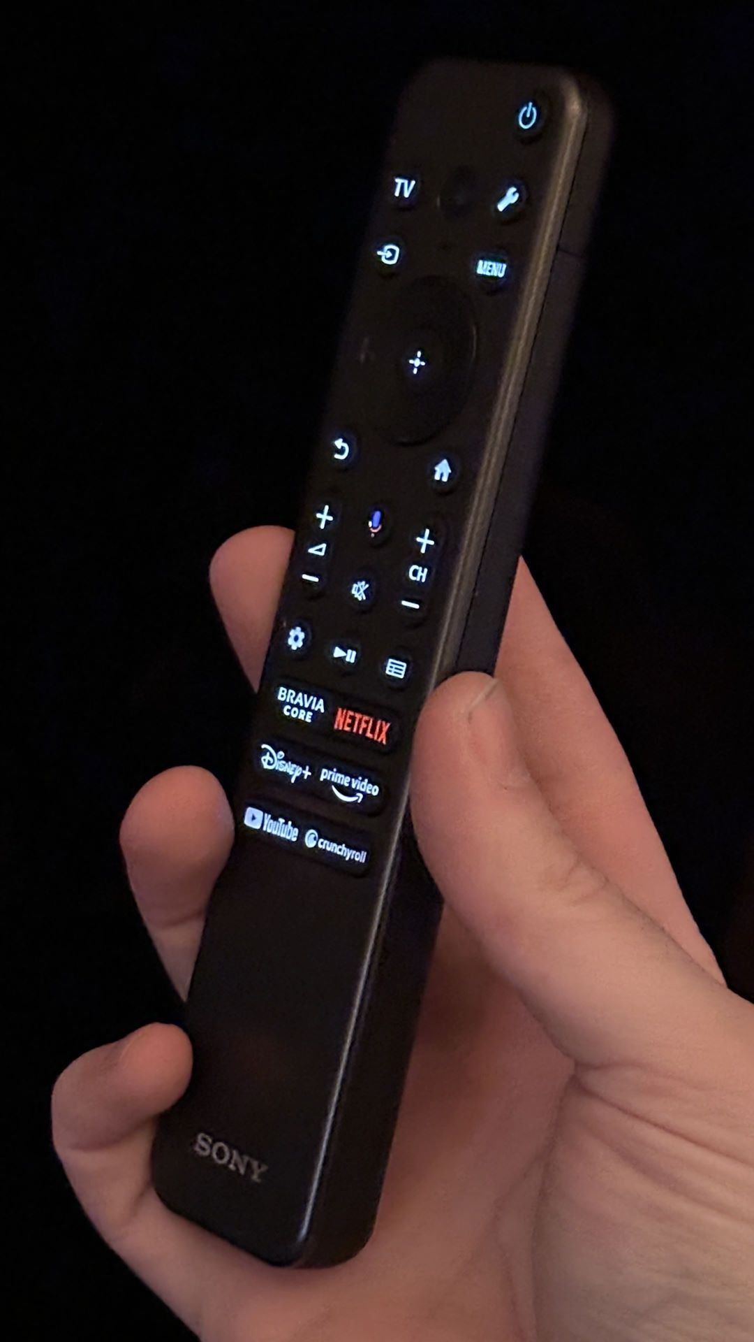 Sony Bravia XR-55A95L - podświetlenie pilota