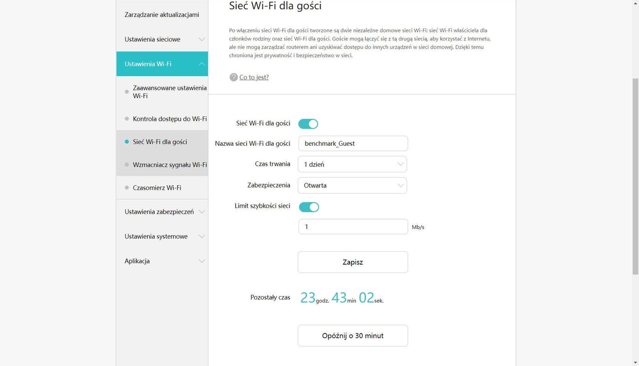 Huawei WiFi AX2 - sieć gości