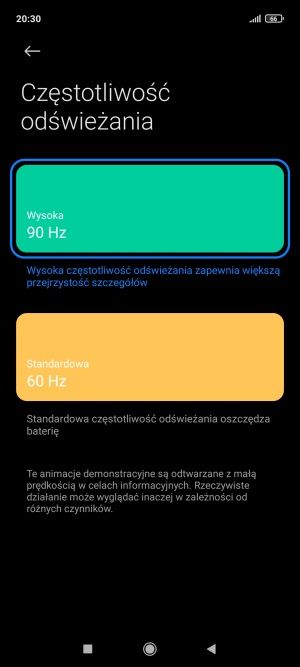 Redmi Note 10 5G ekran ustawienia