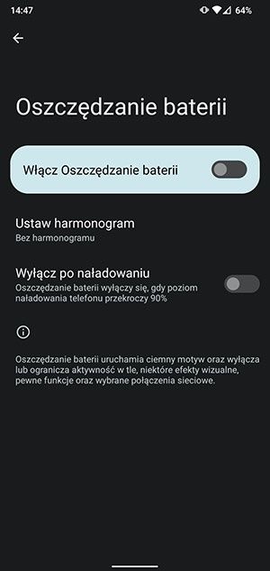 oszczędzanie baterii