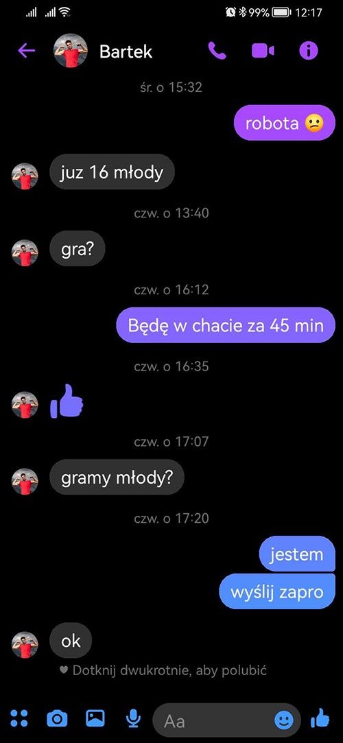messenger rozmowa z bartek