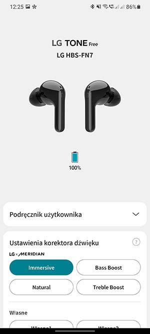 aplikacja na telefon LG Tone