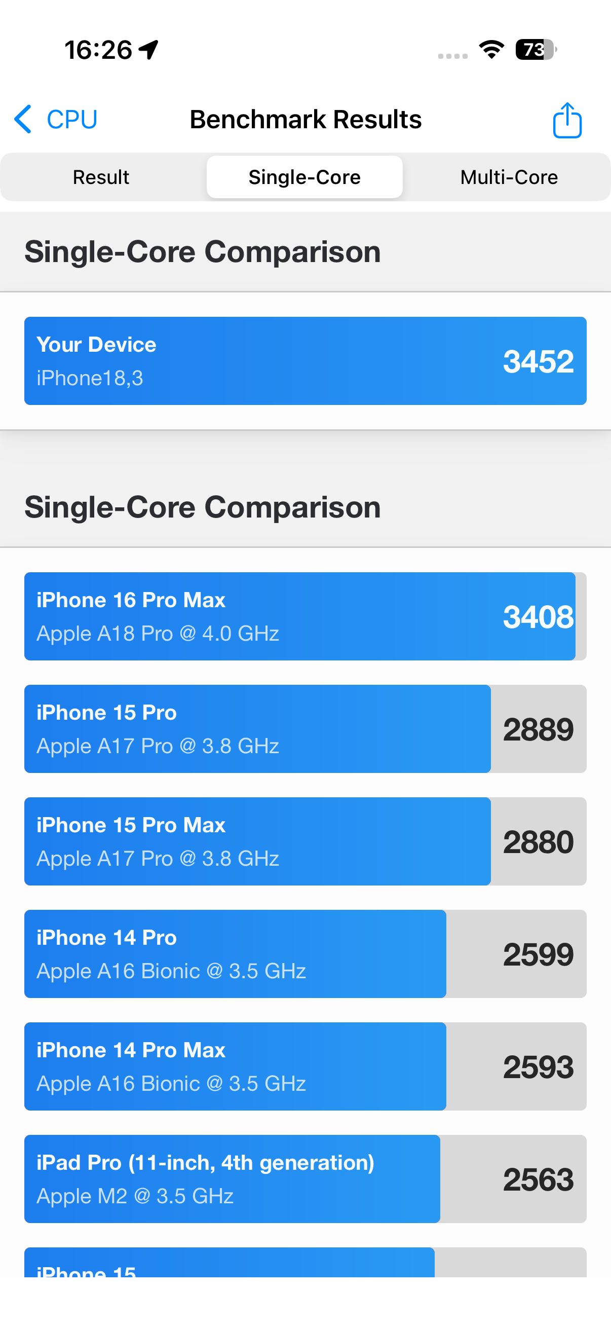 iPhone 17 benchmark