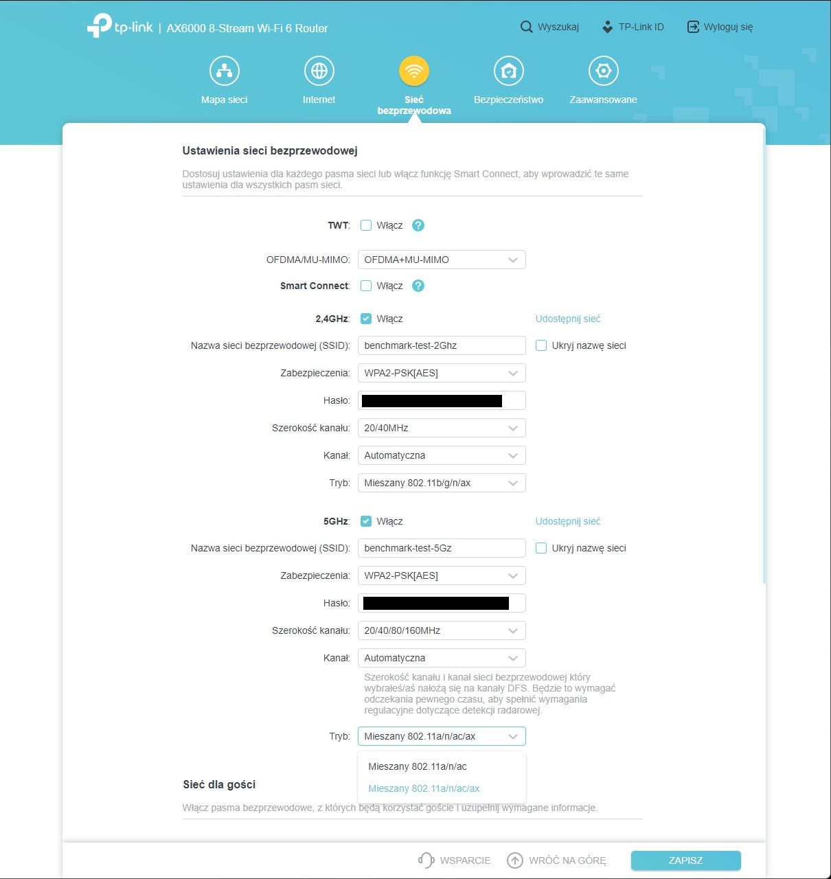 TP-Link Archer AX 80 - panel sterowania 3