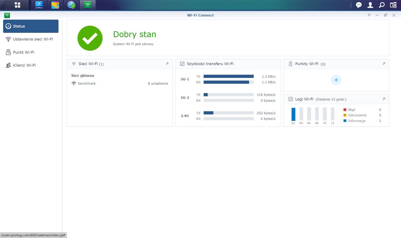 Synology RT6600ax - ustawienia Wi-Fi 1/6