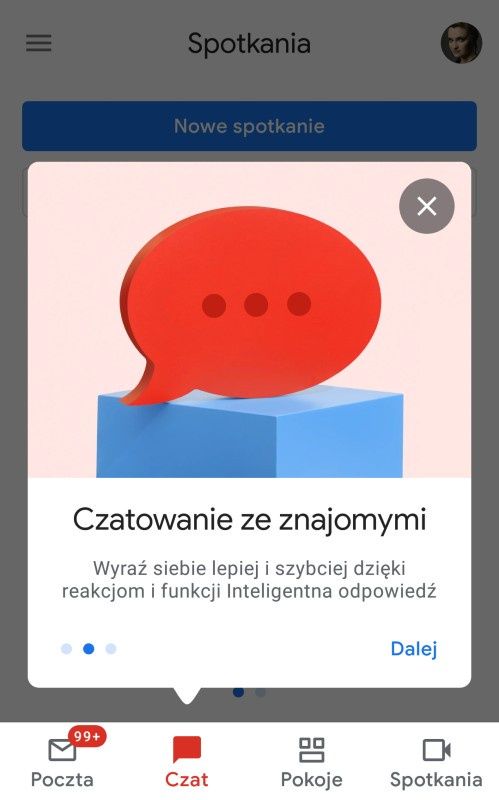Gmail z czatami