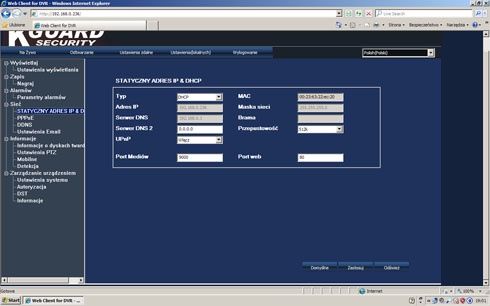 KGuard Security - interfejs WWW