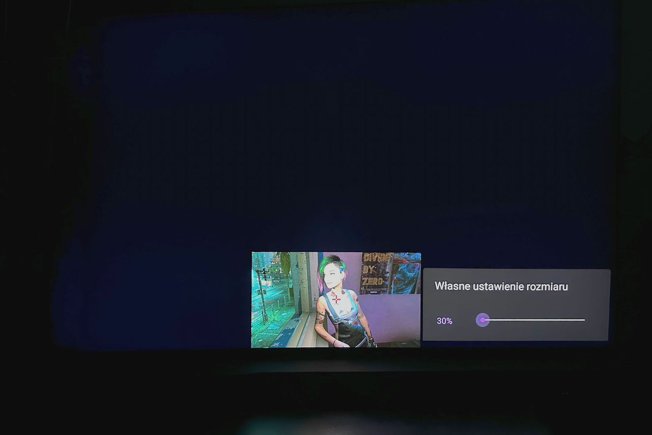 Sony Bravia 9 (65XR90) - panel gracza zmiana rozmiaru