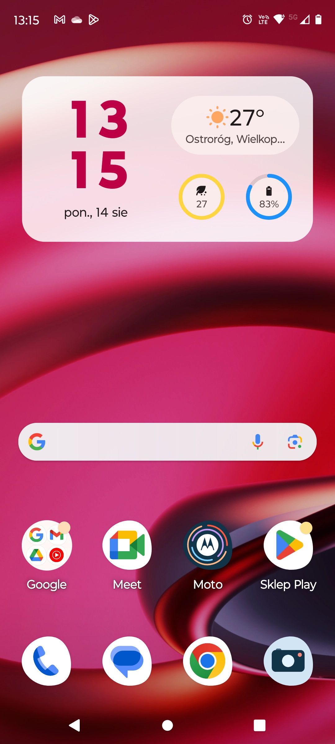 Motorola Edge 40 Viva Magenta - domyślny motyw kolorystyczny