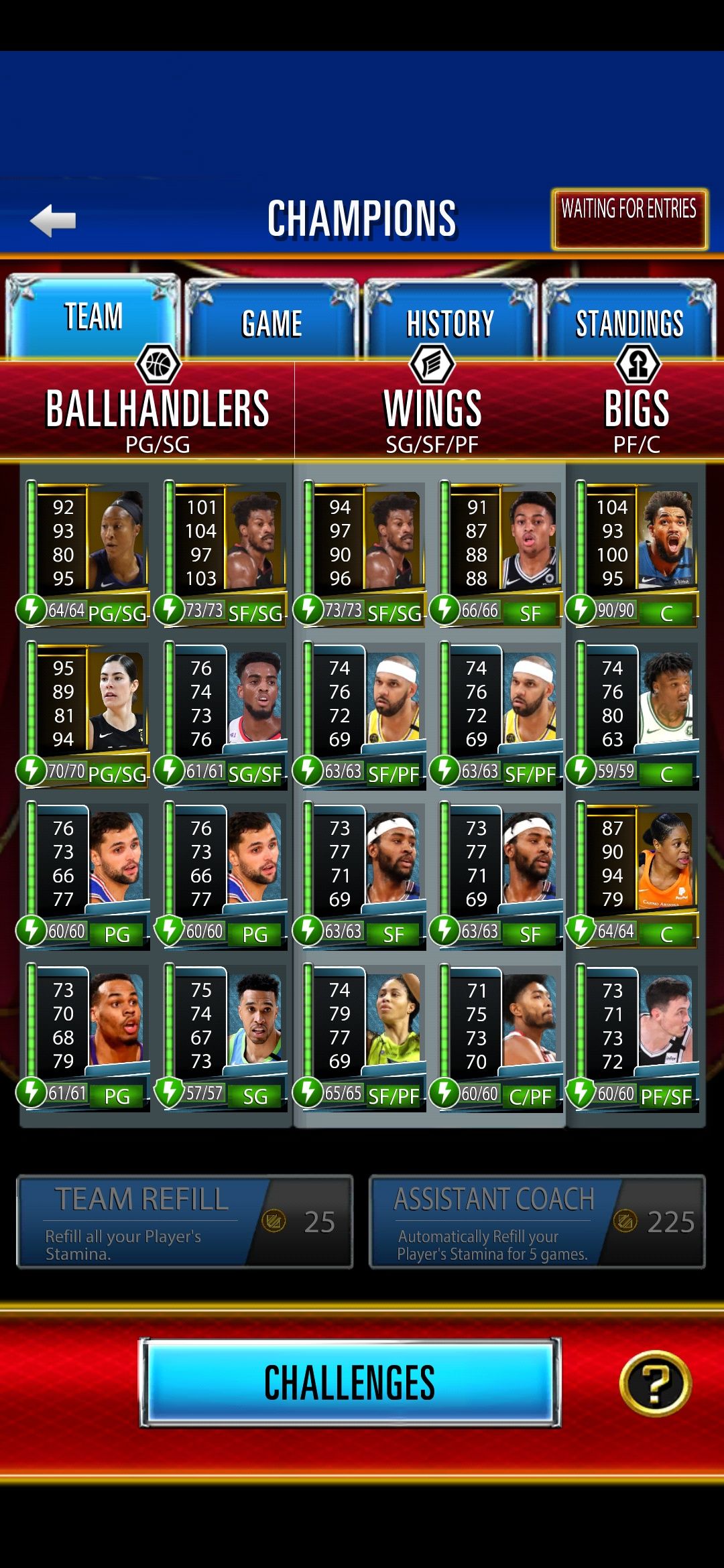 NBA SuperCard zawodnicy