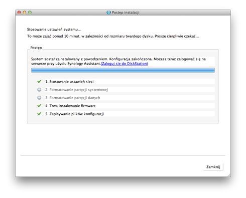 Synology DS212J - instalacja