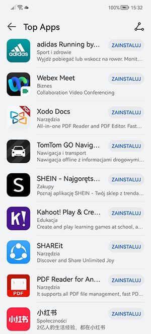 AppGallery aplikacje