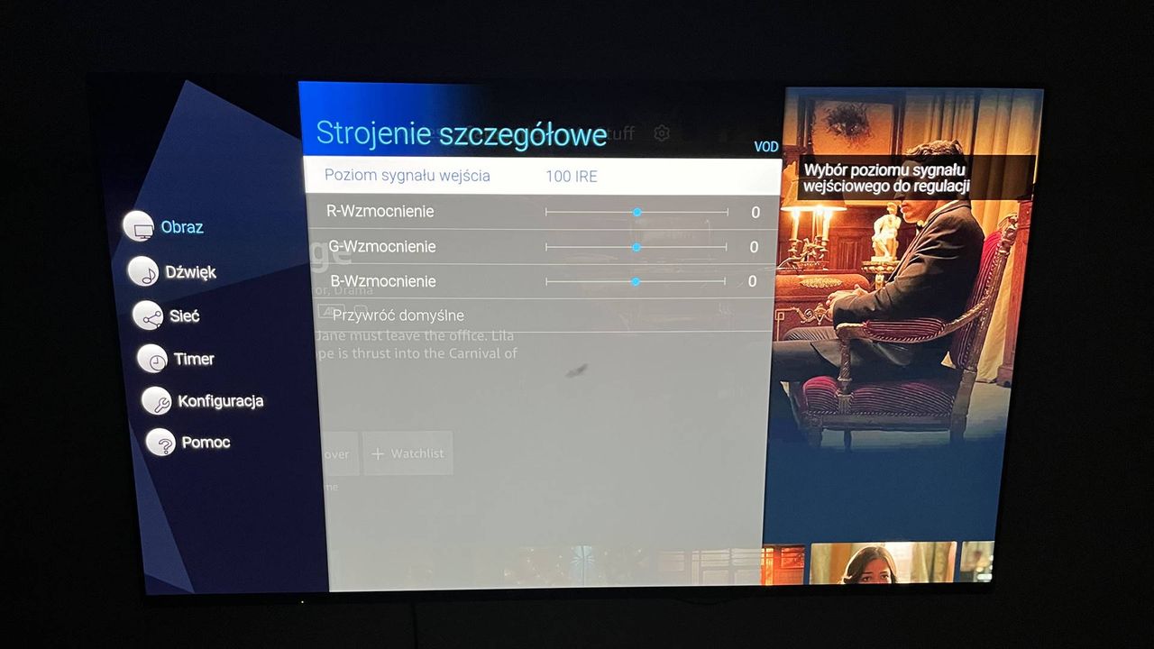 Panasonic TX-65JZ1500 - menu ustawień obrazu 9