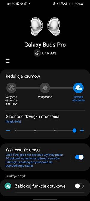 Galaxy Buds Pro - aplikacja Galaxy Wearable