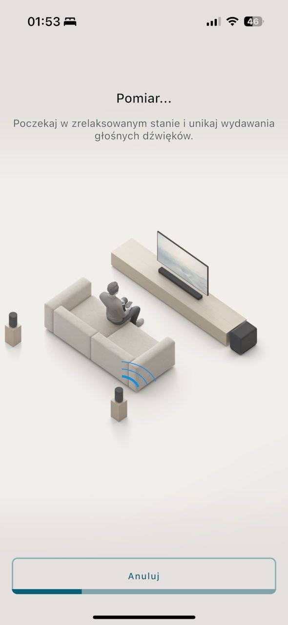 Sony Bravia 9 (65XR90) - aplikacja mobilna konfiguracja dodatkowego głośnika