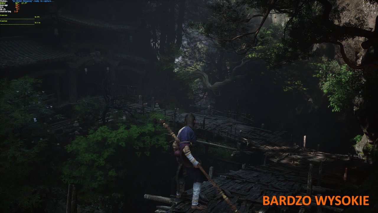 Black Myth Wukong - porównanie 1 - ustawienia bardzo wysokie