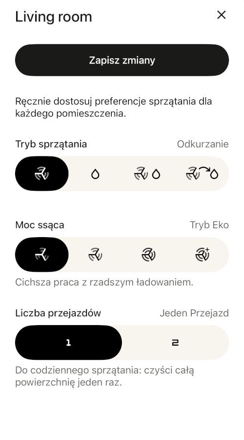 iRobot Roomba Combo Plus 505 aplikacja tryby